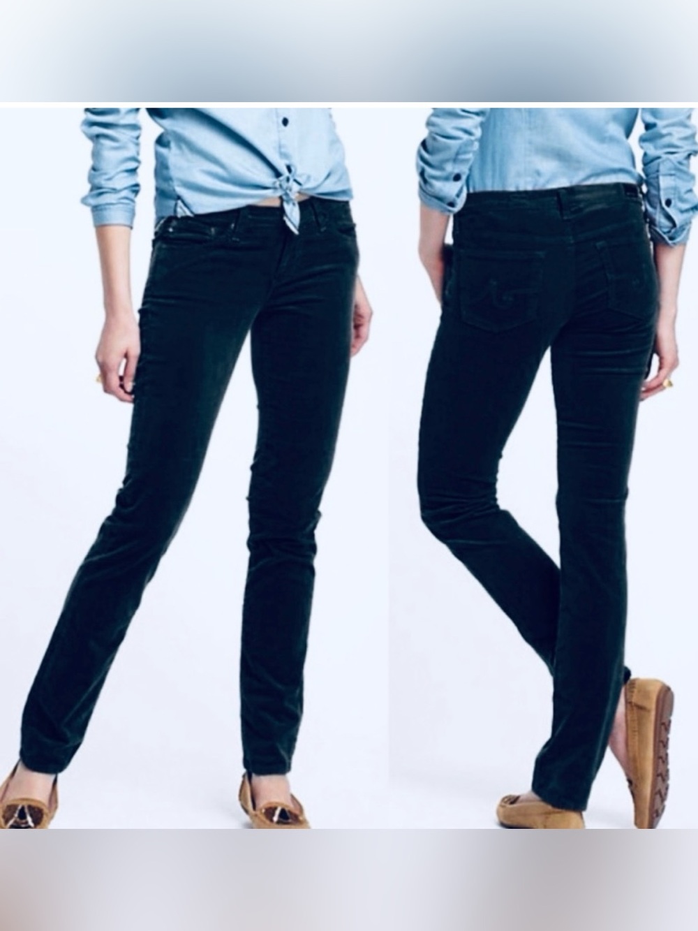 Adriano Goldschmied Navy Corduroy the Stevie Slim Straight Pant  26R
